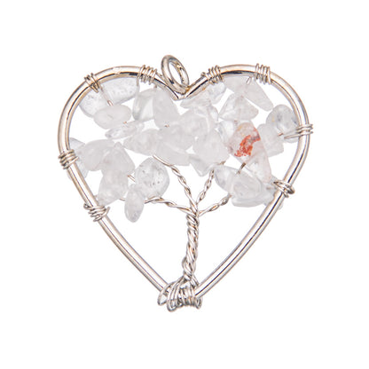 Crystal crushed stone 3cm heart pendant