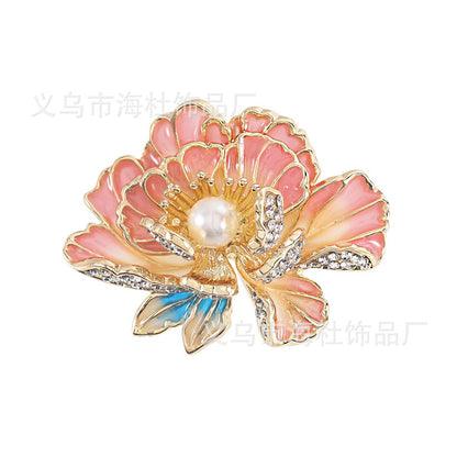 Pearl Peony National Style Brooch