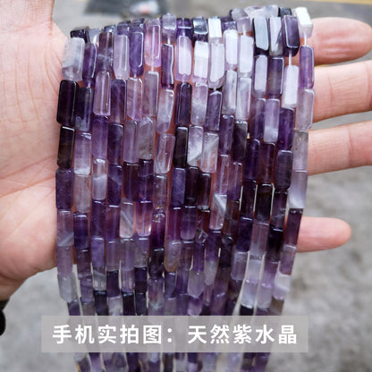 4 * 13Mm crystal agate square loose beads