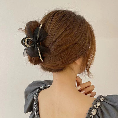 Vintage Diamond Bow Hair Grab Clip