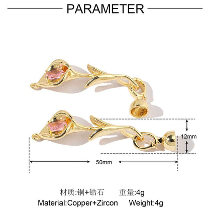 Tulip copper zircon detachable universal buckle connection buckle