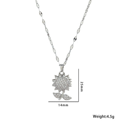 Gold Luxury Double-layer Sunflower Necklace, Fashionable