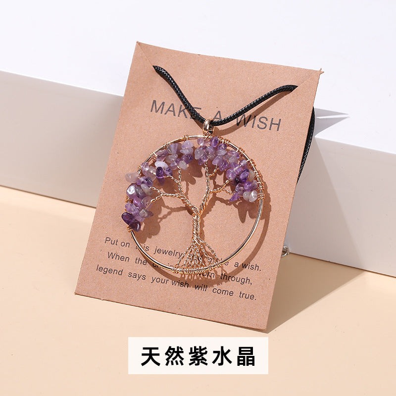 Natural colorful crystal gravel fortune tree