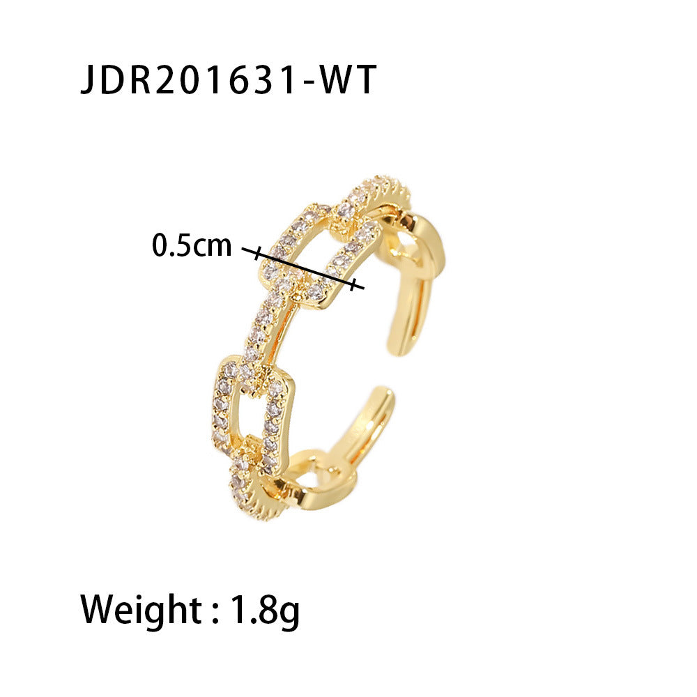 18k gold plated copper open ring