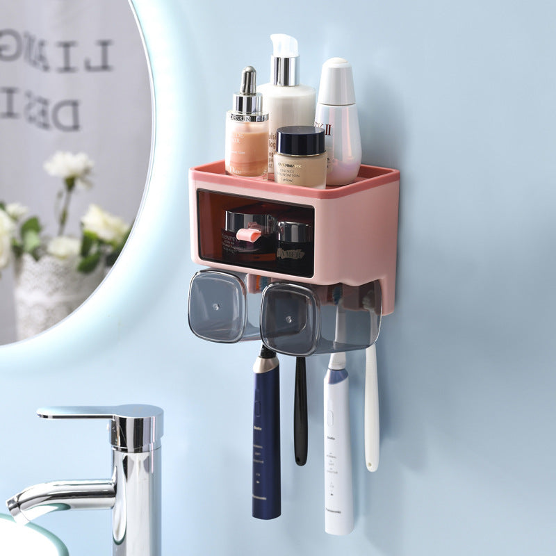 No-Drill Toothbrush Holder Mouthwash Cup