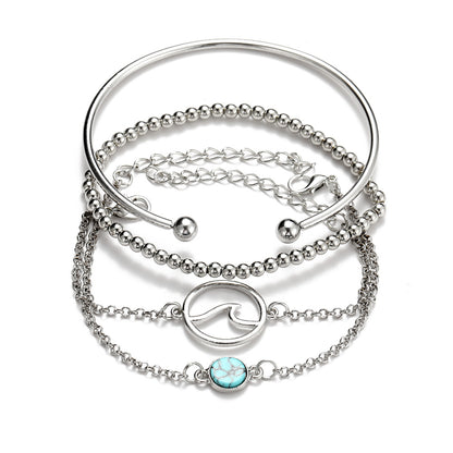 Thick alloy chain personalized bracelet set of 4