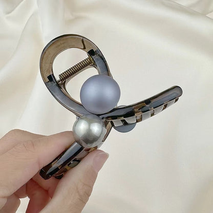 Pearl grab clip high-end hairpin