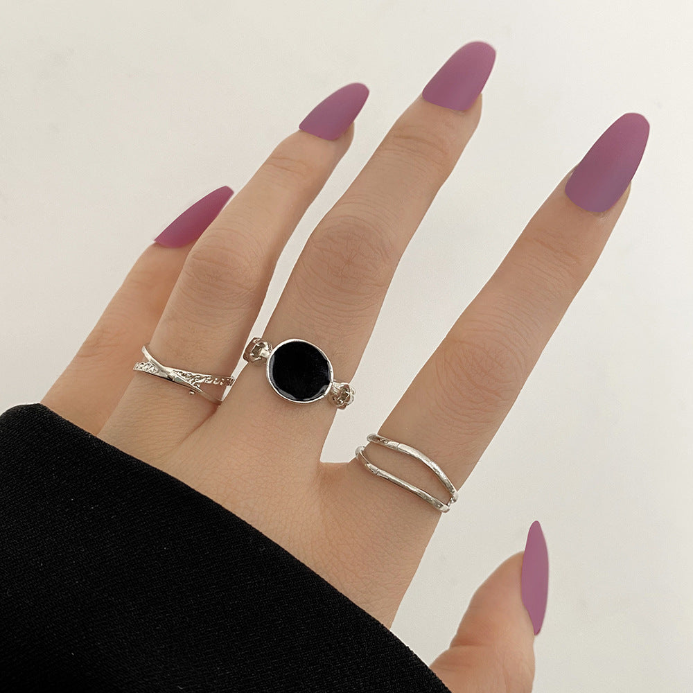 Hip-hop cool style ring 3-piece set