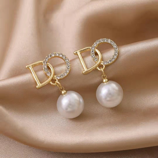 S925 Silver Needle Versatile Hanging Pearl Stud Earrings