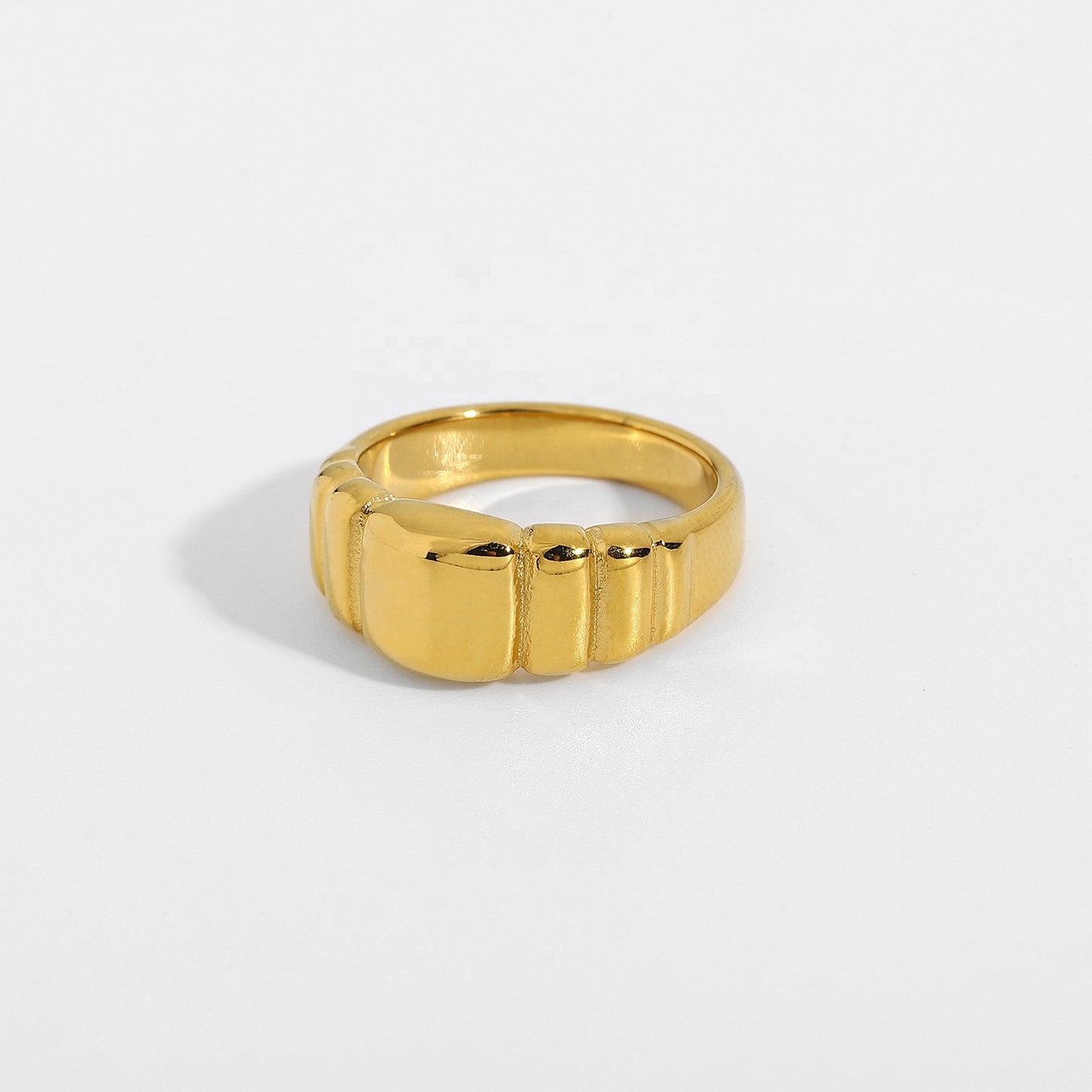 Croissant Ring Striped Chunky Ring