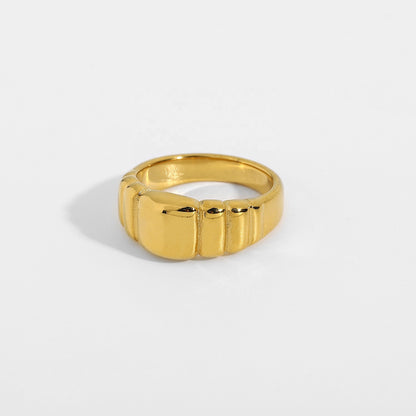 Croissant Ring Striped Chunky Ring