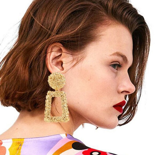 Fashion geometric metal creative earrings