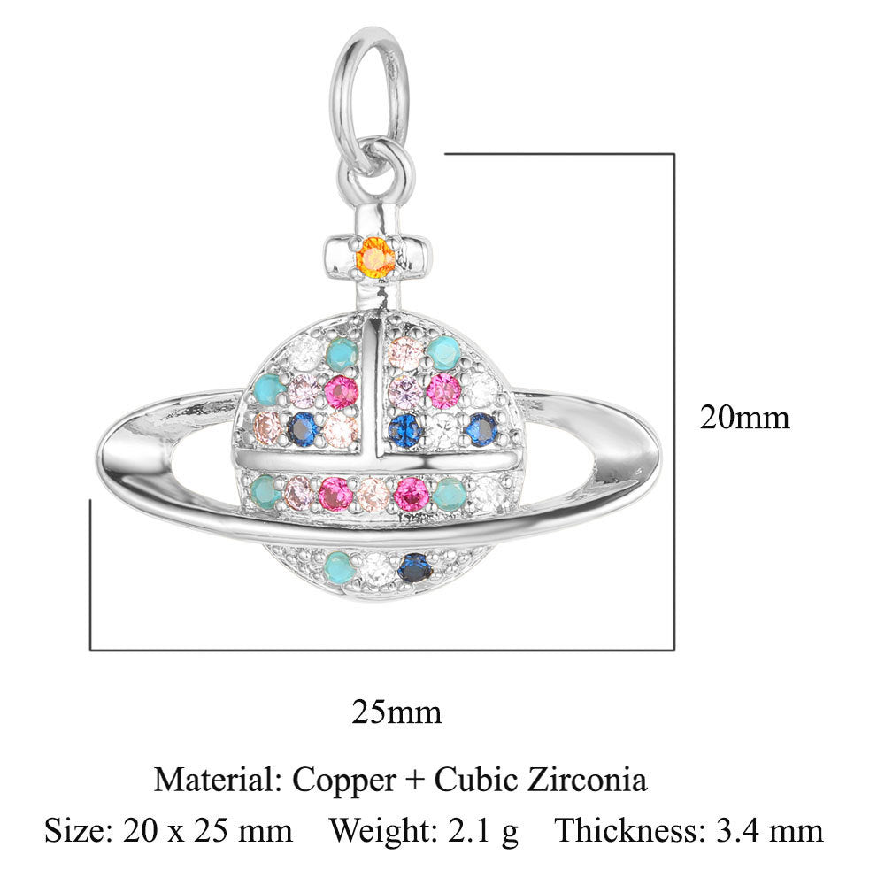 Pentagram copper zircon jewelry accessories pendant