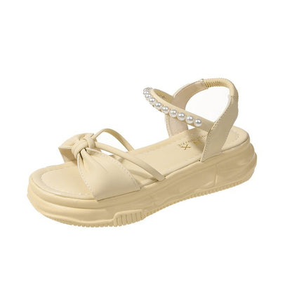 Buckle-on muffin-sole sandals