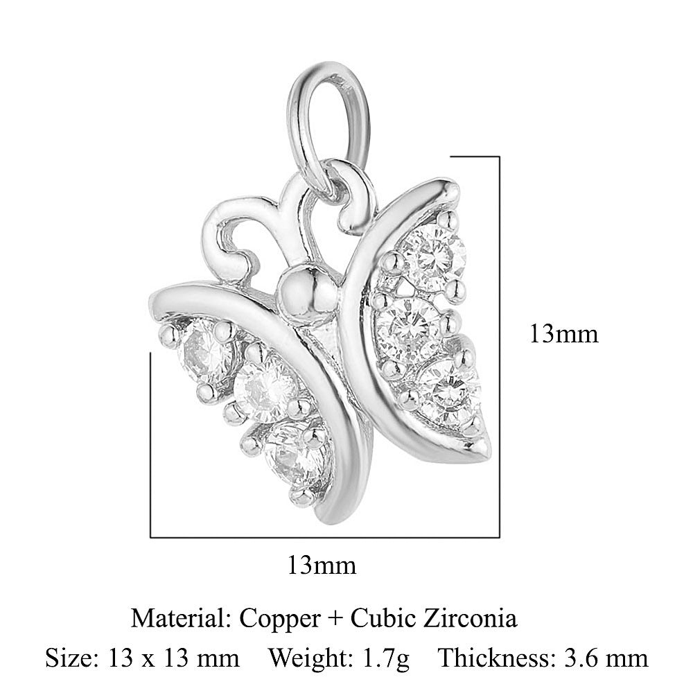 Copper zircon pendant butterfly dragonfly dolphin