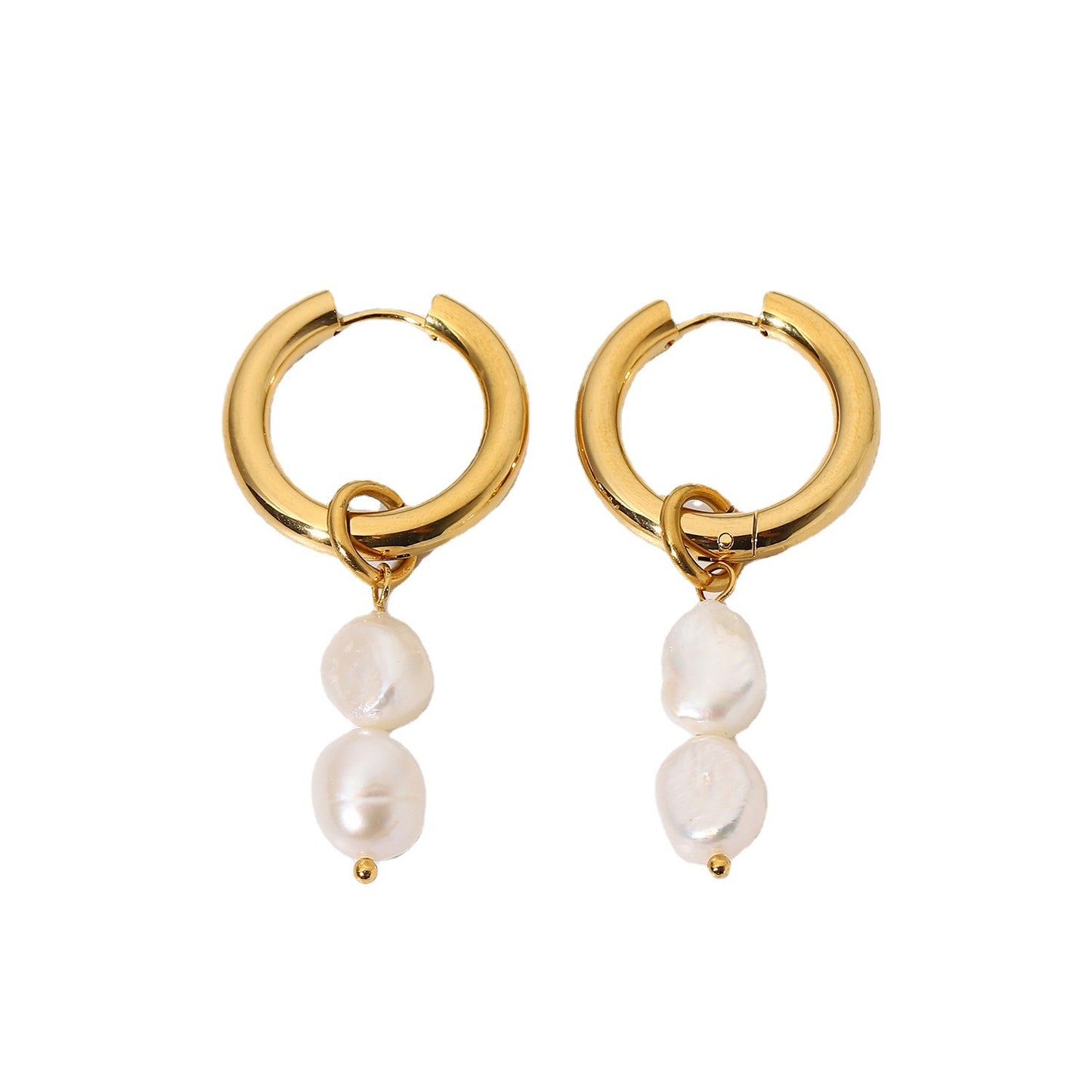 Double Freshwater Pearl Drop Earrings