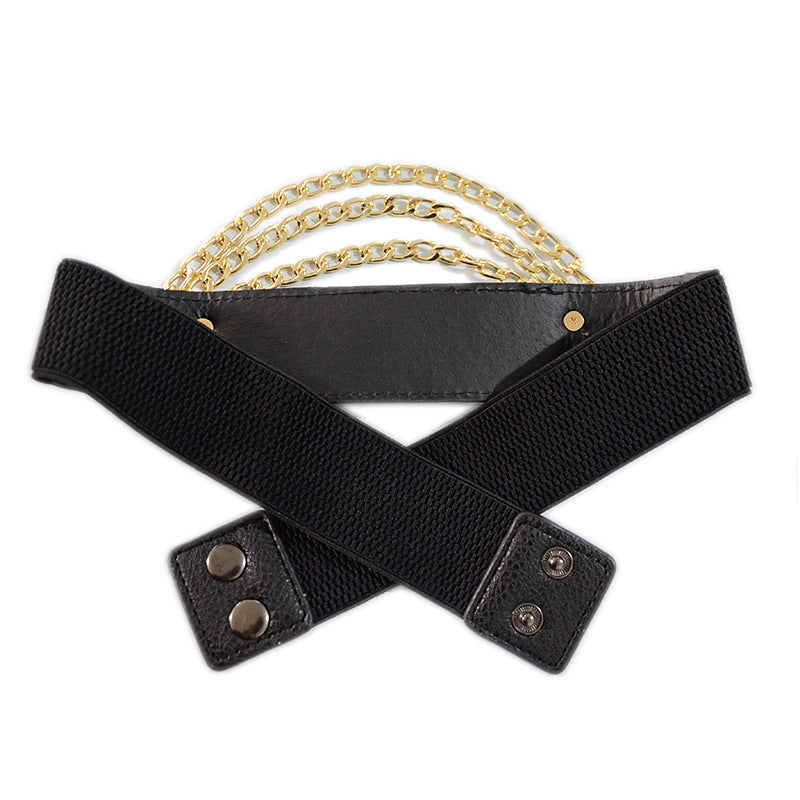 Waist seal metal chain belt