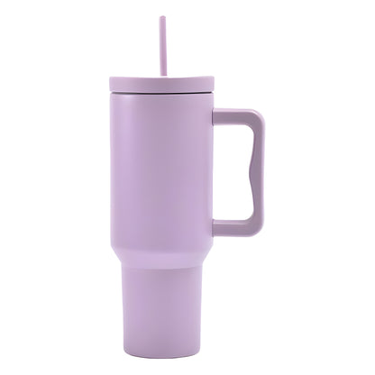 304 Stainless Steel Insulated Mug, 40oz, with Handle and Straw