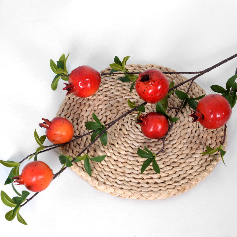 Pomegranate fruit stem branch artificial flower artificial fruit