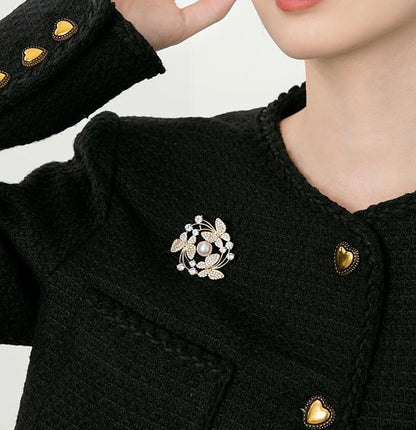 Butterfly Pearl Sweater Brooch