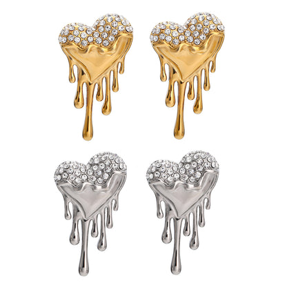 Liquid Heart Diamond Earrings