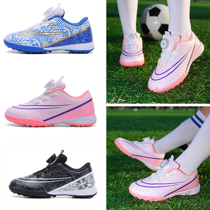 Zapatos de fútbol con tachuelas y hebillas giratorias para niños 