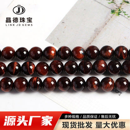 Red tiger's eye stone round beads