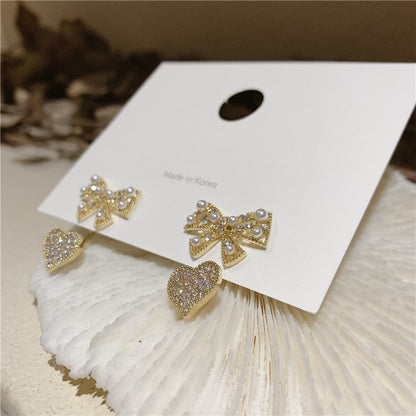 Zircon Maple Leaf Stud Earrings Female fashion