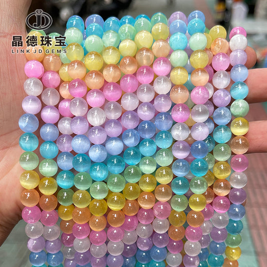 Rainbow gypsum stone loose beads