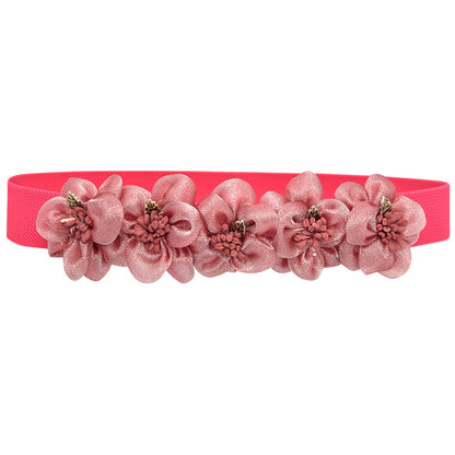 Thin belt waist flower waist girl