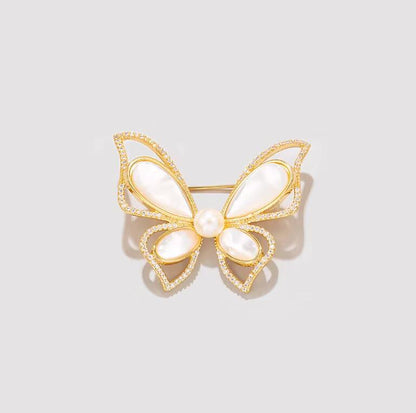 Butterfly Pearl Brooch Corsage