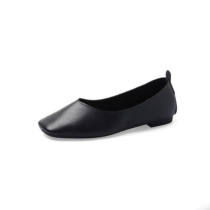 Flat soft leather women's shoes