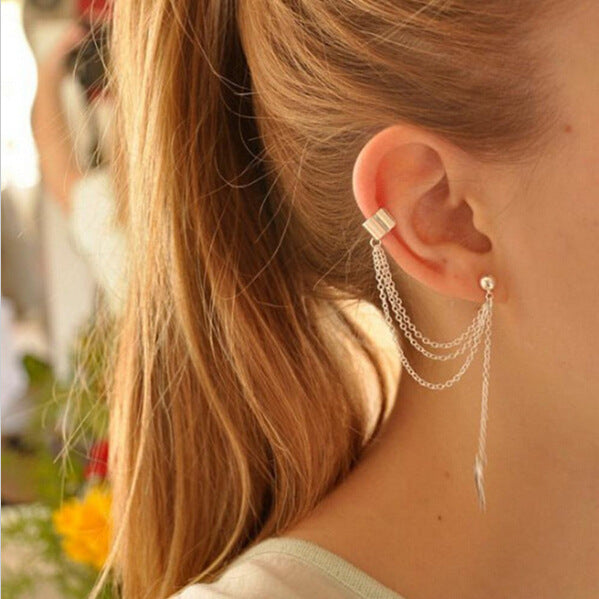 Simple alloy silver metal ear clip