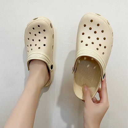 Baotou hole shoes women step on shit soft soles