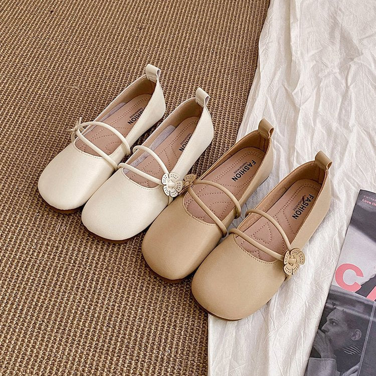 New round head flat heel women's shoes