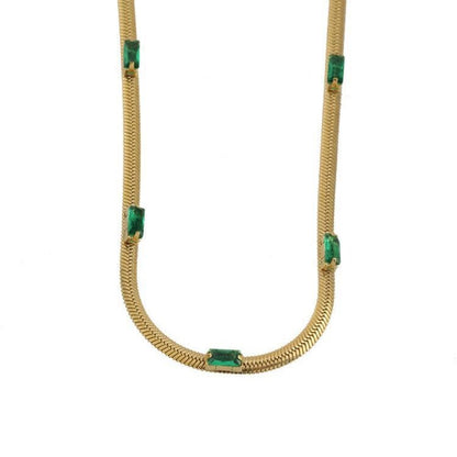 Emerald zircon necklace