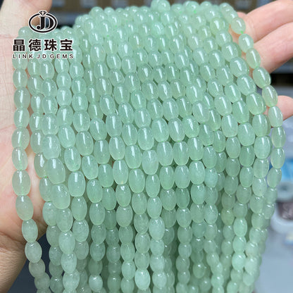 6 * 9Mm natural green Dongling rice beads loose beads