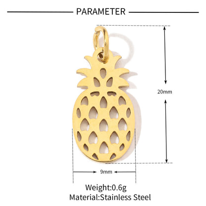 20 pcs/pack Map pineapple titanium steel pendant