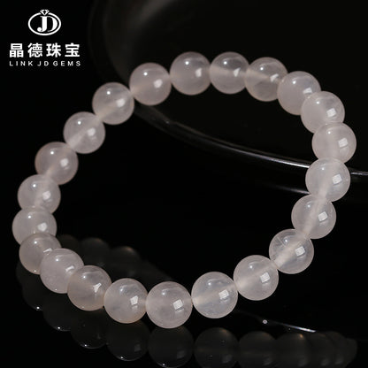 Natural White Rabbit Hair Crystal Bracelet