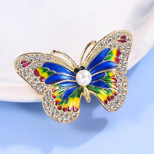 Drip Butterfly Brooch Alloy