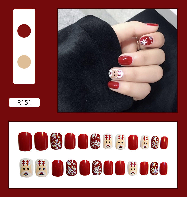 Autumn Winter Red Christmas Nails