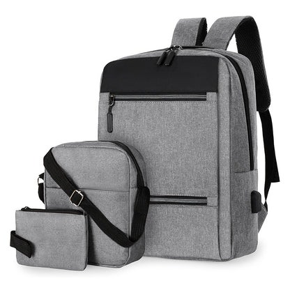 USB charging business three-piece backpack