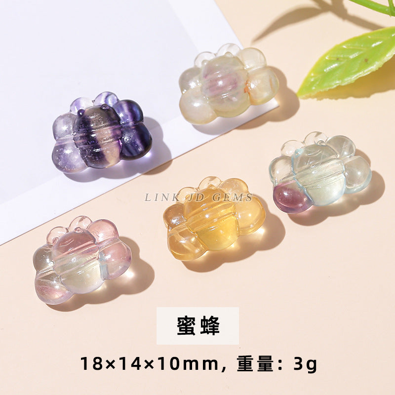 Natural color fluorite small carving