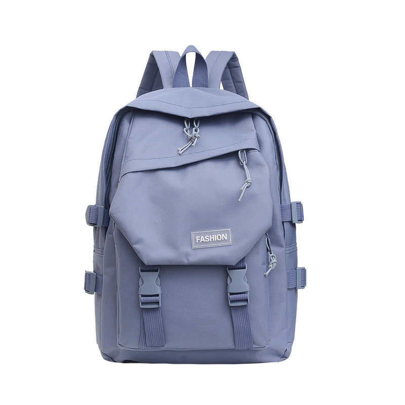 Solid color backpack Oxford cloth school bag