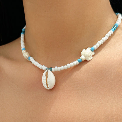 Beaded sea shell versatile necklace