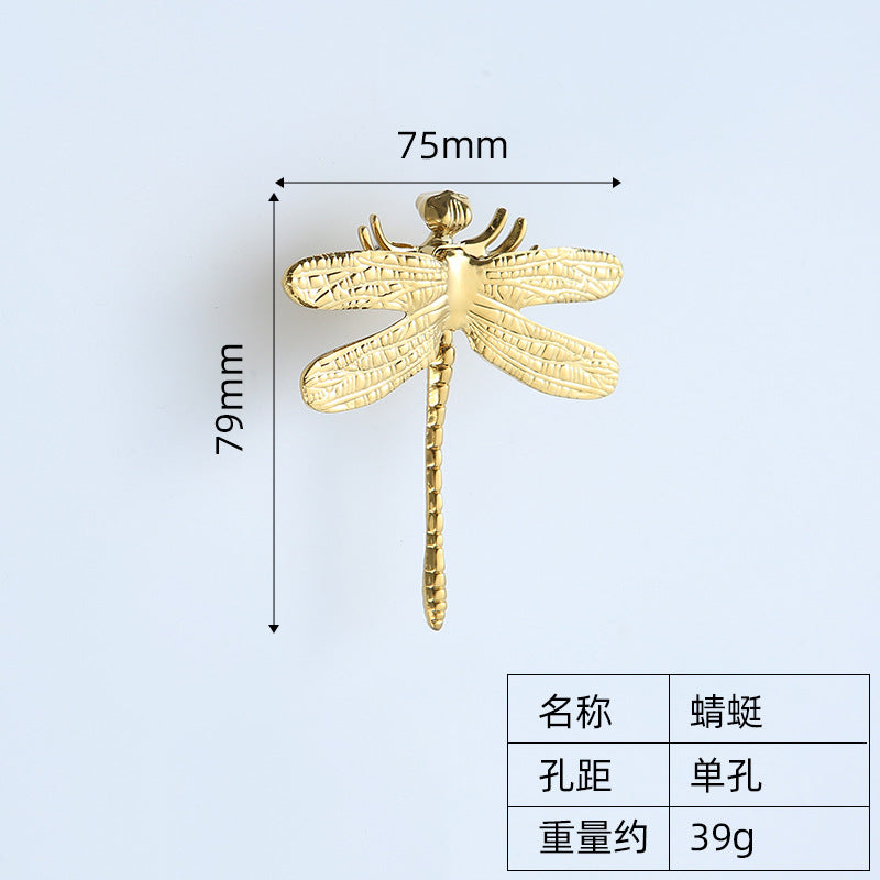 Brass single hole butterfly dragonfly handle