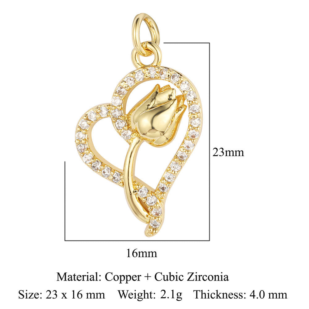 Boy Girl Butterfly Love Copper Zircon Pendant