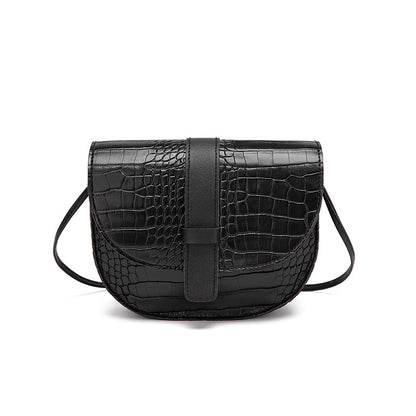 Crocodile pattern saddle bag women's bag new