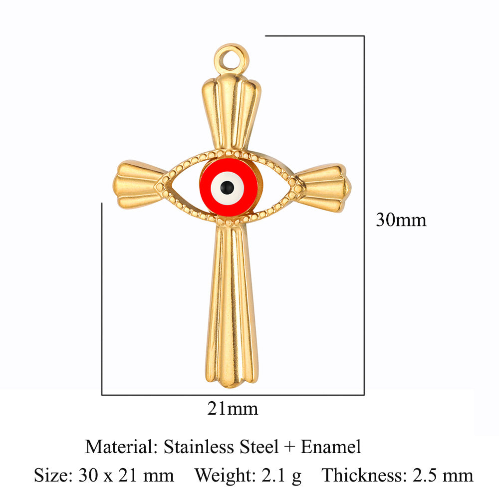 Cross Eyes Stainless Steel Pendant Shell Eyes