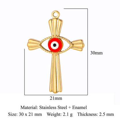 Cross Eyes Stainless Steel Pendant Shell Eyes